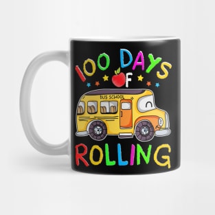 100 Days Of Rolling School Bus 100 Days Of School Gifts Mug